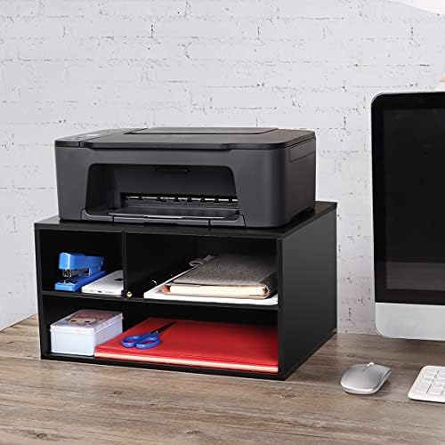 EMERIT Printer Stand Shelf with Storage Wood Desk Paper Organzier for Home/Office,Printer Riser, 2 Tire