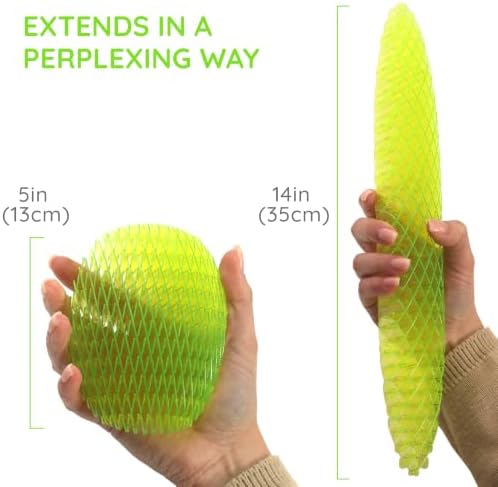 Morf Worm 3D Sensory Fidget Toy for Kids and Adults, Green, Large