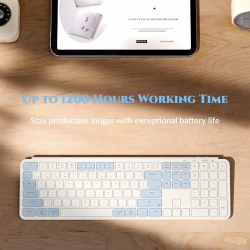 Keychron B6 Pro Ultra-Slim Full-Size Wireless Keyboard - Retro Blue