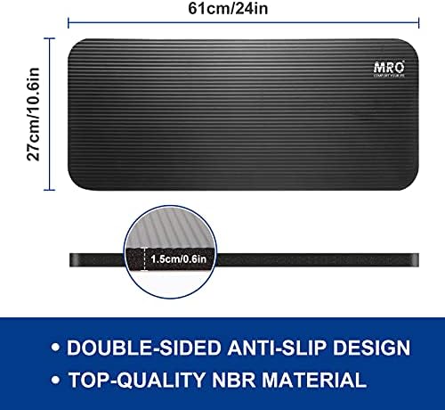 MRO Yoga Knee Pad Cushion –Premium Exercise Knee Pad - Eliminate Pain During Home Workout - Extra Padding & Support for Knees, Wrists, Elbows - Complements Your Yoga Mat 24''X10''X0.6''