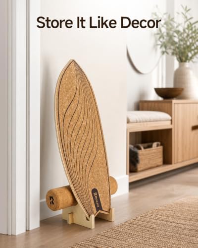 Rocalt Balance Board with Roller and Stand, Indoor Surf Trainer
