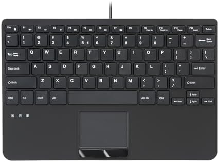 Perixx PERIBOARD-525 US, Wired Mini USB Keyboard with Touchpad - X Type Scissor Keys - 11.18x7.17x1.1 Inches - Build-in 2 USB Hubs - US English