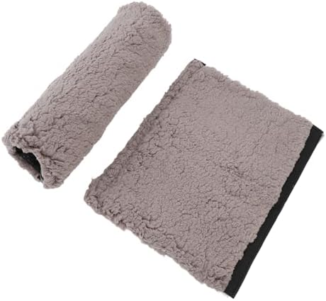 Brrnoo Sheepskin Chair Armrest Pad, Fleece Armrest Cushion for Chairs, Enhanced Comfort and Skin Protection Armrest Protector for Home or Office Use Fits Most Chairs (Grey)