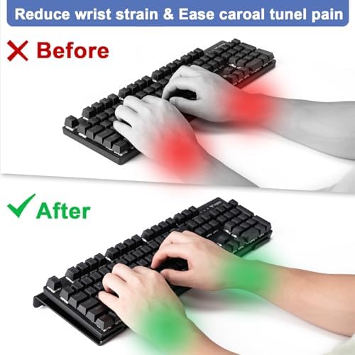 Black Acrylic Tilted Computer Keyboard Holder for Ergonomic Typing