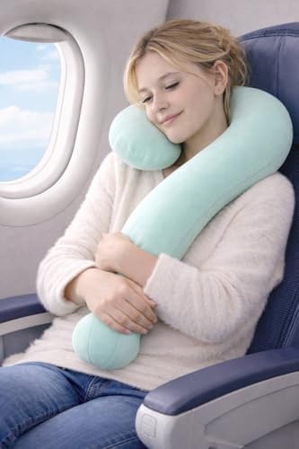 EVOLIVE Question Mark Neck Pillow 15"x24", Velvet Ergonomic Support(Mint)