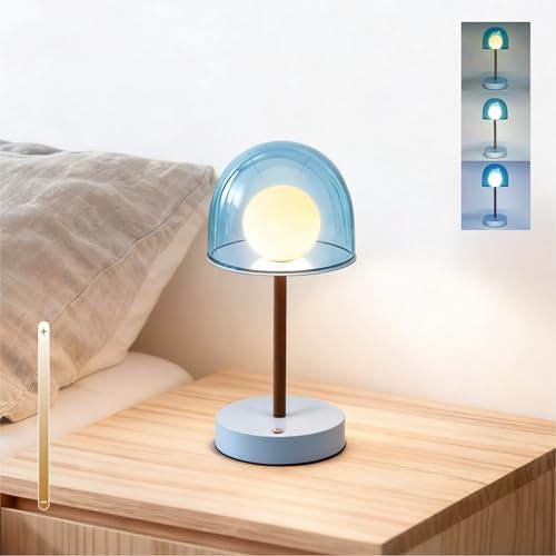 Blue Cordless Nursery Lamp, LED Small Kids Lamp, Shower Lamp IP44