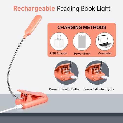 VAVOFO Rechargeable Reading Light, Clip on Book Light for Reading in Bed