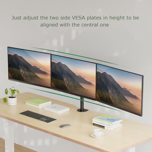 UPGRAVITY Triple Monitor Desk Mount Fits 3 Screens up to 27 inch