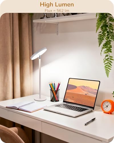 EDISHINE LED Desk Lamp, Table Lamp with High CRI 90+, 2 Adjustable Height