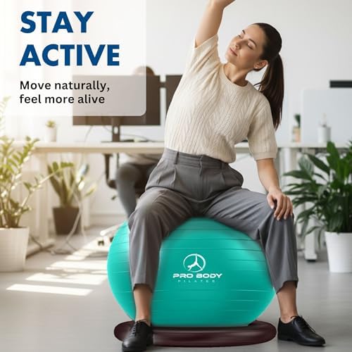 ProBody Pilates Yoga Ball Chair for Office, with Base