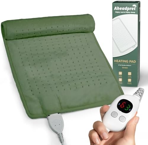Heating Pad 12''X24'' for Back Neck Shoulder Pain Relief,Green