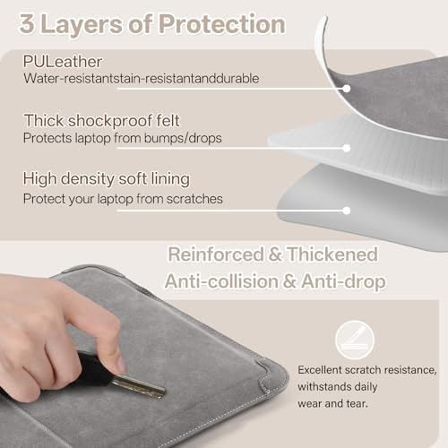 15-16 inch Laptop Sleeve Case with Stand for MacBook Pro 16/Air 15