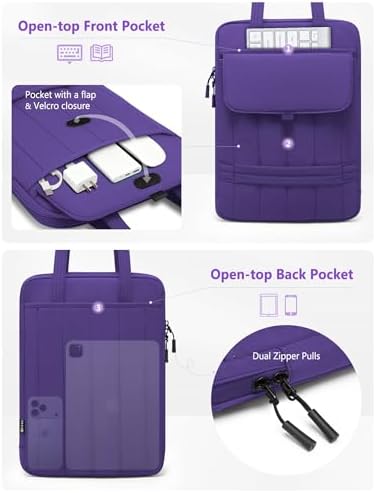 HYZUO 13.3-14 Inch Puffy Laptop Case Sleeve Padded Handbag, Midnight Purple