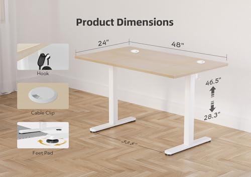 YDN 48 x 24 Inch Nature Electric Standing Desk