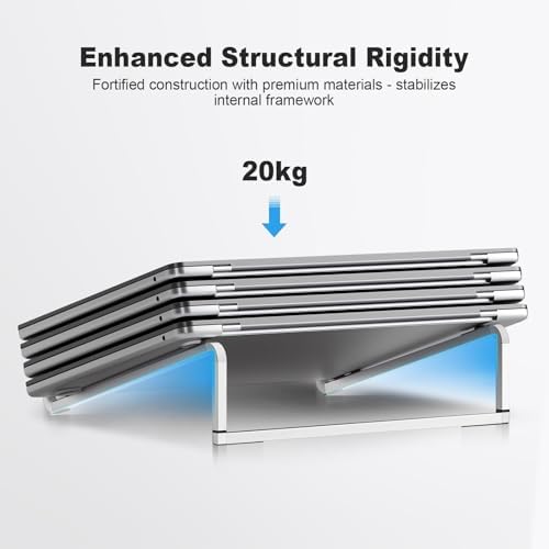 TENOC Foldable Laptop Stand for Desk, Silver