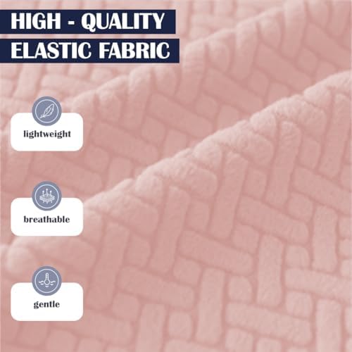 Stretch Office Chair Headrest Cover Jacquard Headrest Slipcover for Office Chairs Non Slip Head Rest Chair Furniture Protector for High Back Computer Chairs Set of 2 Light Pink