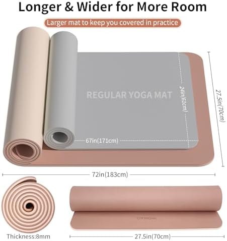 8mm Thick Yoga Mat Non Slip for Women Men