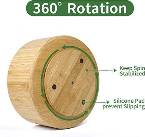 VaeFae 360 Rotating Bamboo Pen Holder for Desk, Art Supply Storage, Medium