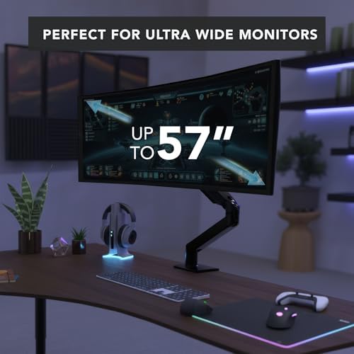 Mount-It! Heavy Duty Monitor Arm & Mount, Ultrawide 49 in Curved, 55 lb
