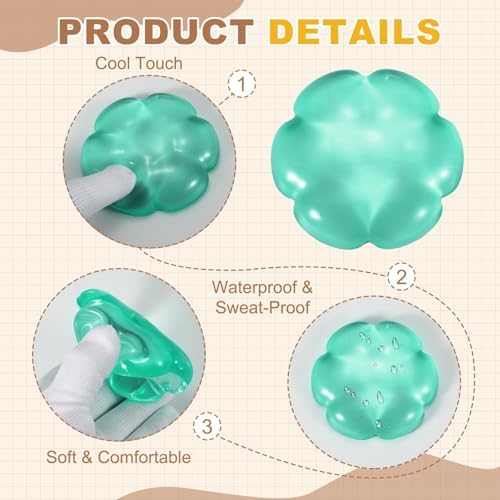 PATIKIL Gel Wrist Rest, Wrist Support for Mouse Flower Shape Ergonomic Mouse Pad Soft Silicone Support Comfortable Cushion for Computer Gaming Office Home, Green