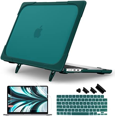 Batianda Foldable Stand Heavy Duty Case for MacBook Air 13.6 inch, Teal