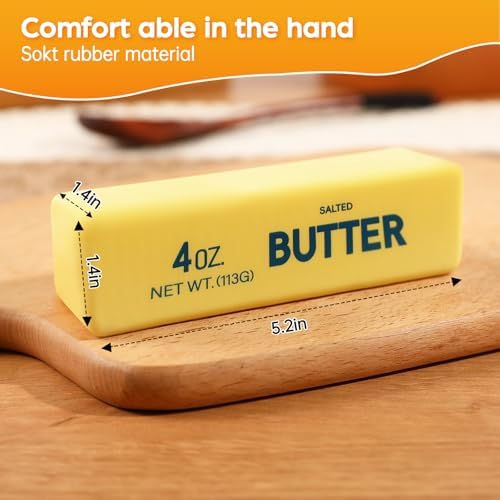 2 Pack Butter Squishy Fidget Toys Slow Rising Stress Relief Toy - Realistic Butter Stick Squeeze, Soft PU Foam Fidget for Anxiety & Sensory Relief, Cute Desk Decor for Kids, School (2 Pack)