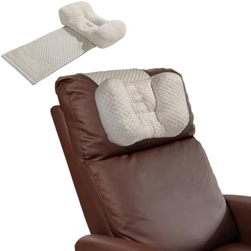 MABOZOO Neck Pillows for Recliners with Pocket,Headrest Cushion for Neck Pain Relief and Cervical Support,Recliner Head Pillow for Side Sleeping at Home, Office or Traveling (Coffee)