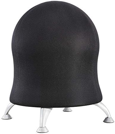 Safco Zenergy Inflatable Chair, Active Seating, Anti-Burst, Ball Chair for Home Office and Classroom, Black Mesh