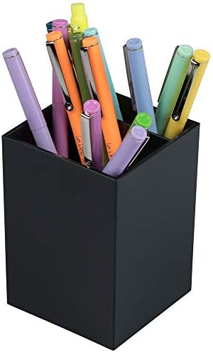 JAM PAPER Plastic Pen Holder - Black - Desktop Pencil Cup Sold Individually