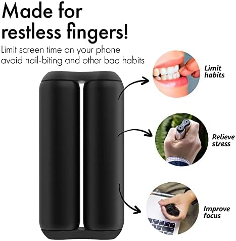 ONO Roller - Handheld Fidget Toy for Adults | Help Relieve Stress, Anxiety, Tension | Promotes Focus, Clarity | Compact, Portable Design (Black, Full Size - Aluminum)