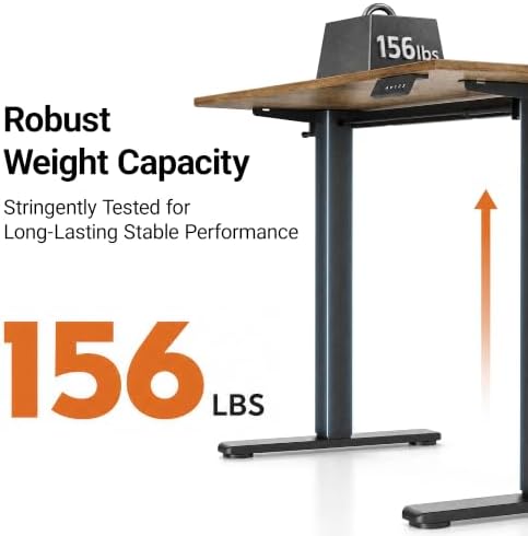 Claiks 40 x 24 Inch Rustic Brown Electric Standing Desk