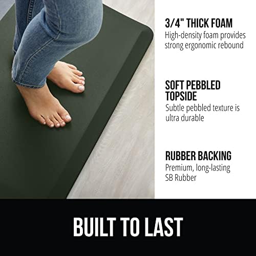 GORILLA GRIP Cushioned Antifatigue Kitchen Mat for Floor, 20x32, Green