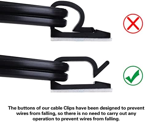 XHF 60PCS 3/4” Black Adhesive Cable Wire Wall Light Clips, Cord Holder