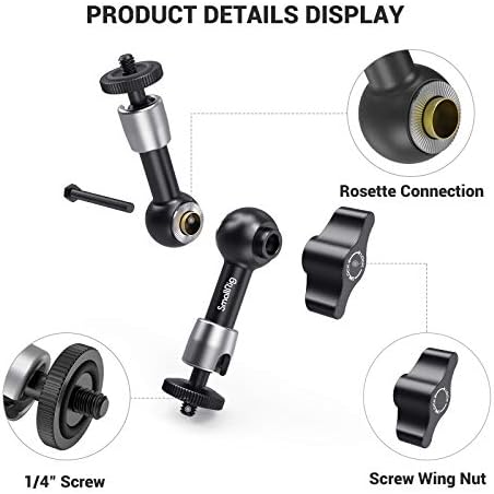 SmallRig 5.5 Inches Adjustable Friction Articulating Magic Arm, with Both 1/4" Screw for LCD Monitor/LED Lights