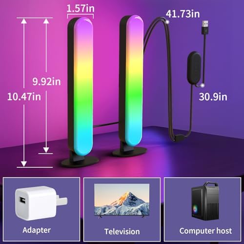 BASON LIGHTING Smart Light Bars, Music Sync Desk Lights for PC, Bluetooth