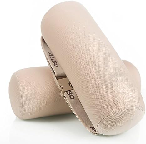 ALIBO Soft Memory Foam Pillow Office Chair Recliner Cervical Roll Pillow Office Chair Recliner Round Neck Rest Bloster Headrest Supports Travel Neck Cushion Beige 1 Piece
