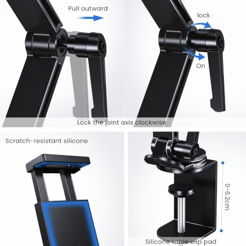 CreaDream Tablet Stand Holder, Aluminum Extendable iPad Arm Mount for Desk