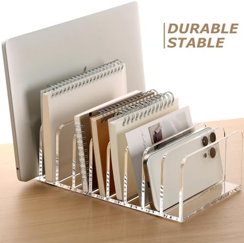 SANRUI Clear Desk Mail Organizer, 9 Slot Acrylic Office Document Sorter