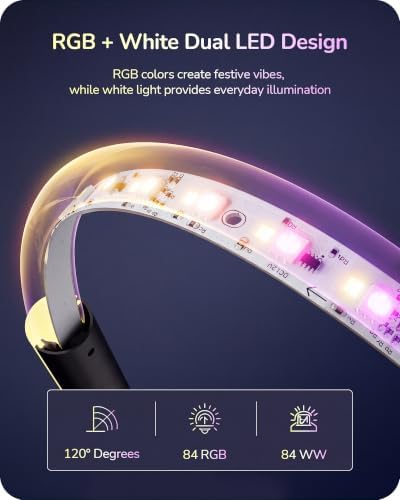 EDISHINE RGBCW Corner Floor Lamp, Music Sync, Smart App & Remote Control