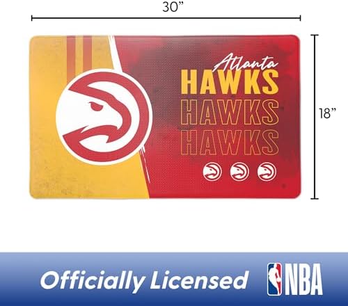 Northwest NBA Atlanta Hawks Embossed Anti-Fatigue Mat, Cushioned Kitchen Floor Rug, Non-Slip PVC Standing Comfort, 18 x 30 in