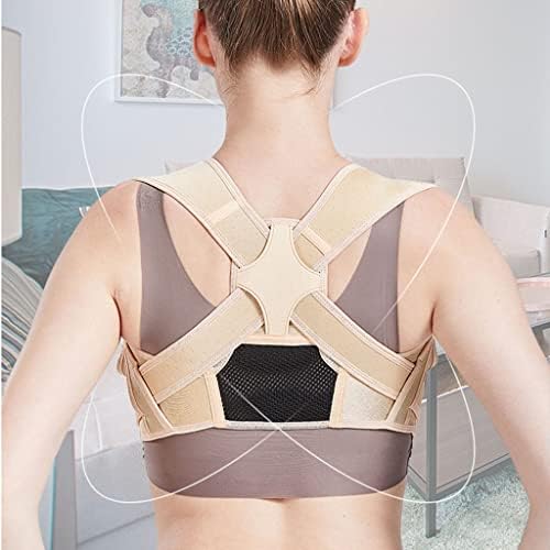 Posture Corrector Adjustable Back Support Belt Spine Shoulder Brace Belts Adult Invisible Hunchback(Beige,L/XL) (D,S/M)