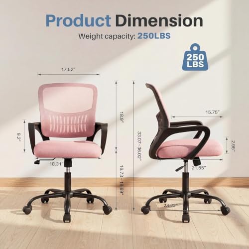DUMOS Home Office Chair, Ergonomic Lumbar Support Desk Chair