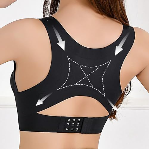 Posture Support Bras for Women Front Closure Cross Back Wireless Corrector Seamless Full Coverage Push Up Bralettes