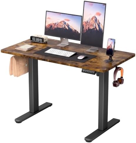 Furmax 45 Inches Electric Standing Desk, Home Office Desk with Phone Holder