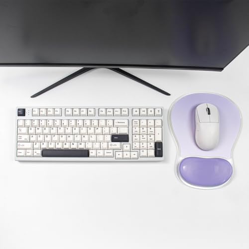 Purple Mouse Pad with Gel Wrist Rest Support, Ergonomic Desk Accessories