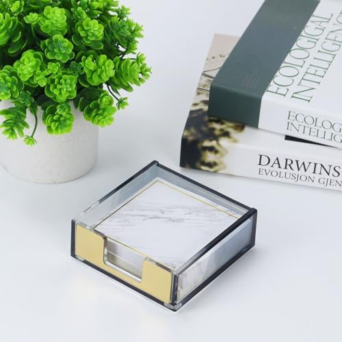 MultiBey Gradient Acrylic Sticky Note Holder Clear Post Memo Pad Dispenser