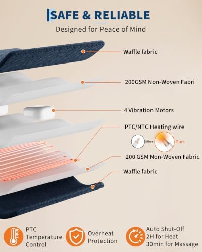 Garvee Wearable Vibrating Heating Pad for Neck Shoulders Back Pain Relief