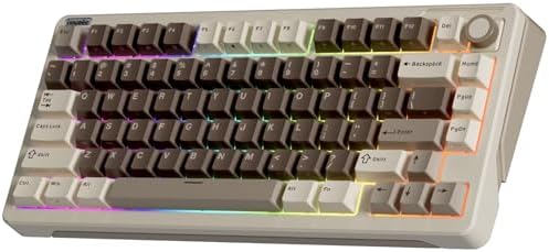 iLovBee B75 Wireless Mechanical Keyboard with Knob, Linear Switch, Mocha
