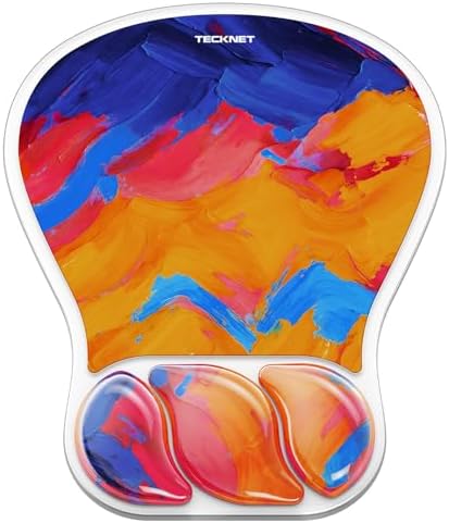 TECKNET Gel Ergonomic Mouse Pad, Mouse Pad with Wrist Rest, Oil Painting