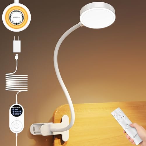 Glocusent 72 LED Desk Lamp for Dorm,Amber Night Light with Remote Control